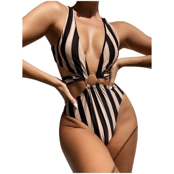 women's swimwear micro bikini stripe set swimsuit metal buckle belt women one piece filled bra beachwear, White;black
women's swimwear micro bikini stripe set swimsuit metal buckle belt women one piece filled bra beachwear, White;black