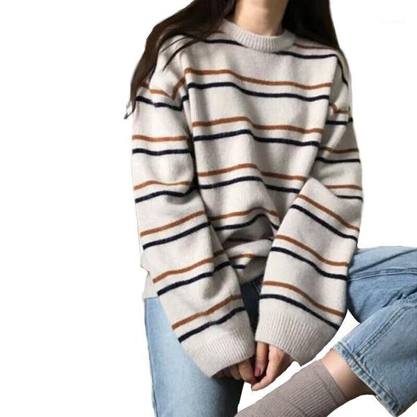 pullovers women soft autumn o-neck sweaters chic daily womens pullover sweet student striped harajuku knitted loose outwear1, White;black
pullovers women soft autumn o-neck sweaters chic daily womens pullover sweet student striped harajuku knitted loose outwear1, White;black