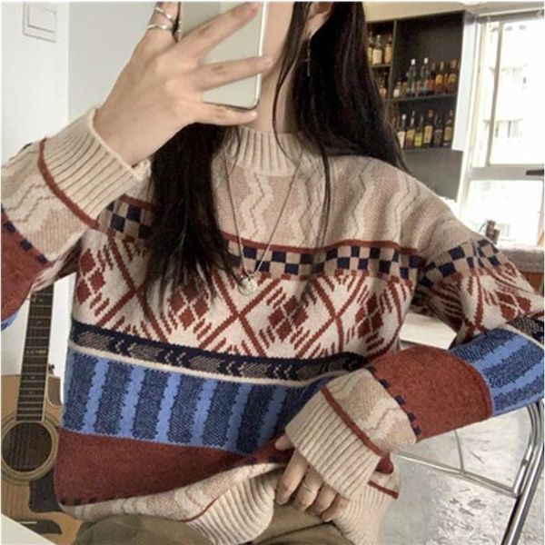 women's sweaters 2021 autumn winter pullovers korean chic christmas print thick long sleeve turtleneck clothes, White;black
women's sweaters 2021 autumn winter pullovers korean chic christmas print thick long sleeve turtleneck clothes, White;black