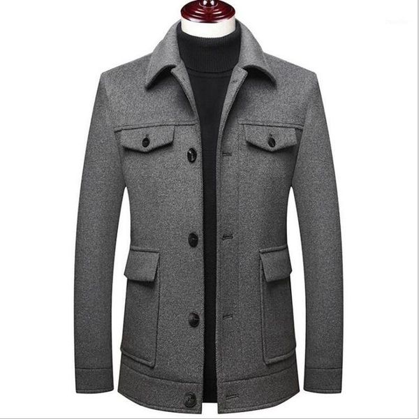 men's short woolen coat woolen coat middle-aged men's warm wool thick jackets men wool1, Black
men's short woolen coat woolen coat middle-aged men's warm wool thick jackets men wool1, Black