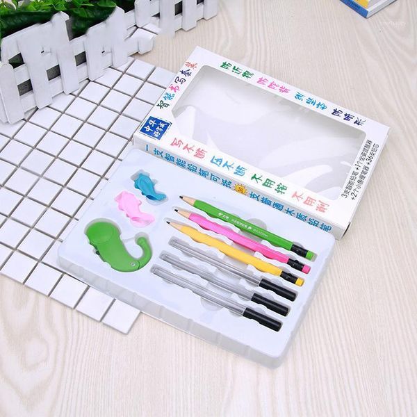 ballpoint pens intelligent writing suit stationery set with pencils sitting posture reminder 0.7mm pencil lead correction grip for kids1, Blue;orange
ballpoint pens intelligent writing suit stationery set with pencils sitting posture reminder 0.7mm pencil lead correction grip for kids1, Blue;orange