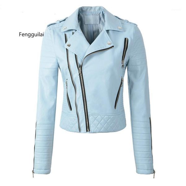 2020 new fashion women spring autumn soft faux leather jackets lady motorcyle zippers biker blue coats black outerwear
2020 new fashion women spring autumn soft faux leather jackets lady motorcyle zippers biker blue coats black outerwear