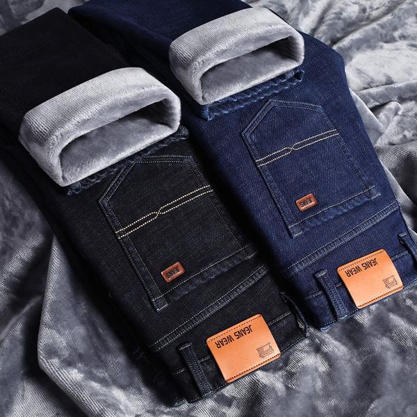 winter new thermal warm flannel stretch jeans mens winter quality fleece pants men straight flocking trousers, Blue
winter new thermal warm flannel stretch jeans mens winter quality fleece pants men straight flocking trousers, Blue