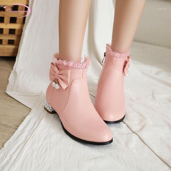 boots sweet style comfortable round toe ankle fashion crystal lace bowknot zipper low heel thick motorcycle women's shoes1, Black
boots sweet style comfortable round toe ankle fashion crystal lace bowknot zipper low heel thick motorcycle women's shoes1, Black