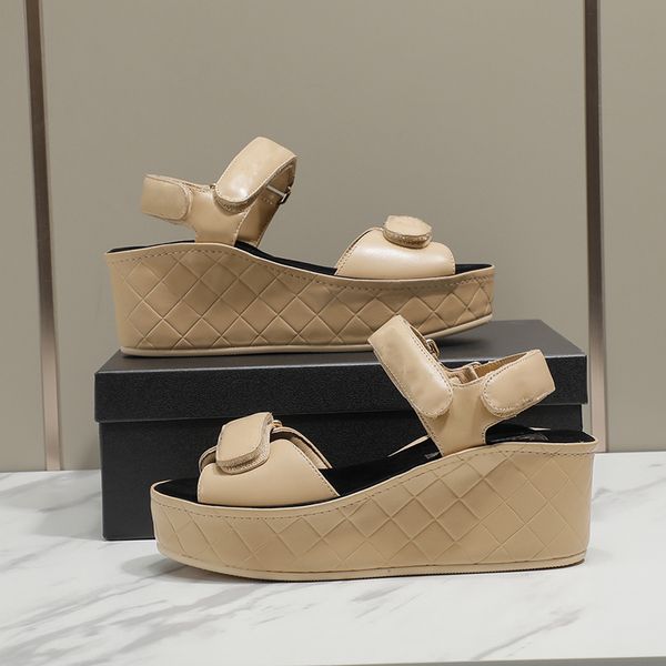 luxury designer fashion channel platform women sandals velcroed genuine leather heels sheepskin lining shoe that can be matched with evening, Black
luxury designer fashion channel platform women sandals velcroed genuine leather heels sheepskin lining shoe that can be matched with evening, Black