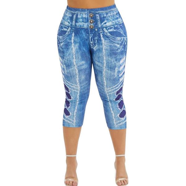 6xl imitation jeans women plus size pants high waist imitation denim pants female button stretch imitation jeans calf length d30, Blue
6xl imitation jeans women plus size pants high waist imitation denim pants female button stretch imitation jeans calf length d30, Blue