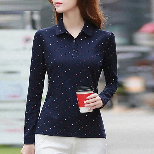 100% cotton t-shirts women long sleeve office work wear lady 2020 spring autumn polka dot tshirt female slim plus size, White
100% cotton t-shirts women long sleeve office work wear lady 2020 spring autumn polka dot tshirt female slim plus size, White