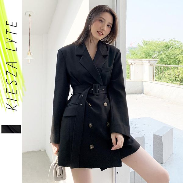 women's suits & blazers for women 2021 autumn winter fashion designer office lady slim black with belt jackets formal outerwear, White;black
women's suits & blazers for women 2021 autumn winter fashion designer office lady slim black with belt jackets formal outerwear, White;black