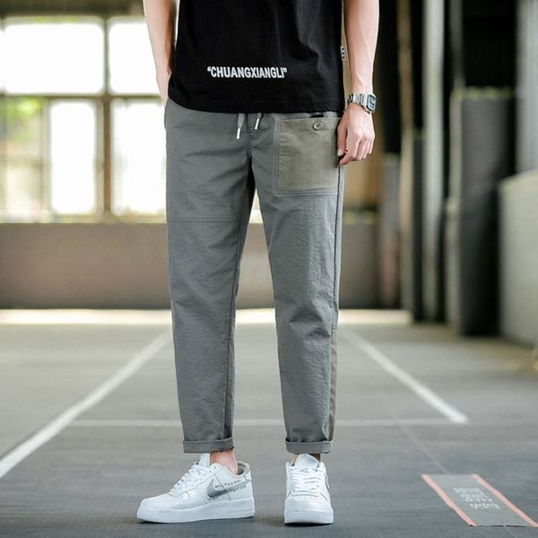 c3lkt 2020 men's men's summer trendy contrast casual pantstrousers casual pants color stitching loose straight ankle-length pants, Blue
c3lkt 2020 men's men's summer trendy contrast casual pantstrousers casual pants color stitching loose straight ankle-length pants, Blue