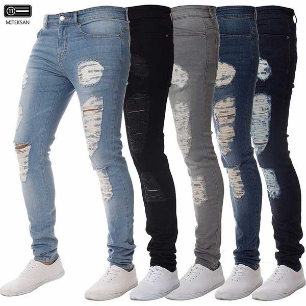 miteksan new jeans men casual joker hole denim pants skinny cowboy slim fit vintage fashion male jeans homme trousers 2020, Blue
miteksan new jeans men casual joker hole denim pants skinny cowboy slim fit vintage fashion male jeans homme trousers 2020, Blue