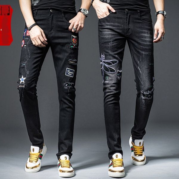 autumn winter black and jeans embroidered floral jeans men's fashion brand broken hole slim feet casual trendy pants whymy, Blue
autumn winter black and jeans embroidered floral jeans men's fashion brand broken hole slim feet casual trendy pants whymy, Blue