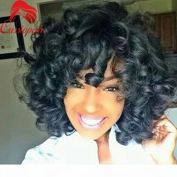 short bouncy curly lace front human hair wigs with bangs peruvian virgin hair glueless full lace human hair wig for black women, Black;brown
short bouncy curly lace front human hair wigs with bangs peruvian virgin hair glueless full lace human hair wig for black women, Black;brown