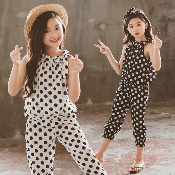 child clothes summer girls clothes set children outfits for kids toddler sleeveless polka dots + capri pants 3 to 13 years t200707, White
child clothes summer girls clothes set children outfits for kids toddler sleeveless polka dots + capri pants 3 to 13 years t200707, White
