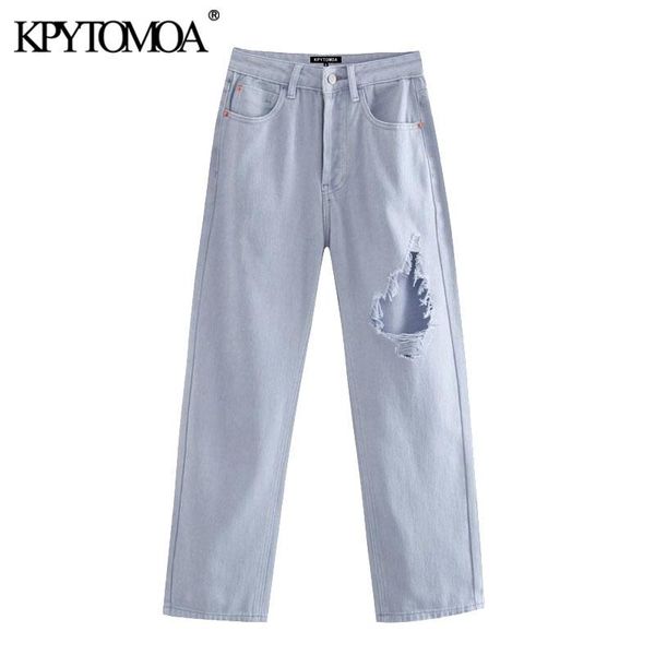 kpytomoa women 2020 chic fashion ripped hole straight jeans vintage high waist zipper female denim ankle trousers mujer, Blue
kpytomoa women 2020 chic fashion ripped hole straight jeans vintage high waist zipper female denim ankle trousers mujer, Blue