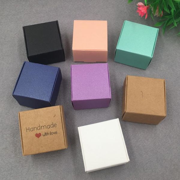 30 Pcs 4x4x2.5cm Kraft Paper Gift Box For Wedding,birthday And Christmas Party Gift Ideas,good Quality For Cookie/candy Bbystf