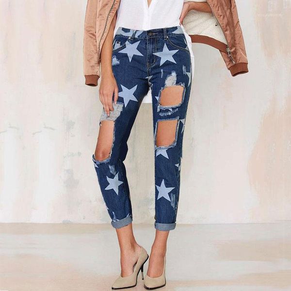 women's jeans 2021 autumn ripped for women five-pointed star hole hip hop denim pants boyfriend1, Blue
women's jeans 2021 autumn ripped for women five-pointed star hole hip hop denim pants boyfriend1, Blue