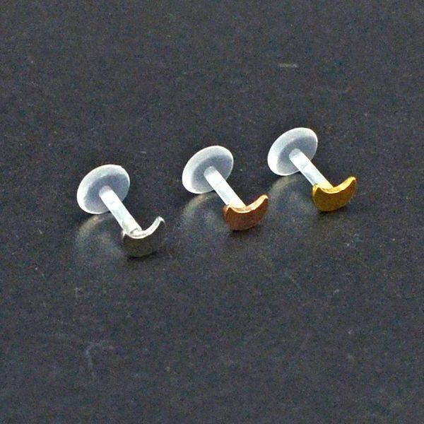 1pc bioplast flexible push-in monore labret lip stud with press fit gemsun moon 16g ear cartilage tragus piercing body jewelry q bbyjpy, Silver
1pc bioplast flexible push-in monore labret lip stud with press fit gemsun moon 16g ear cartilage tragus piercing body jewelry q bbyjpy, Silver