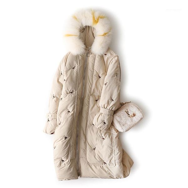 women's down & parkas rlyaeiz women winter coat 2021 fashion embroidery colorful fur collor hooded jackets parka cotton thick warm long, Black
women's down & parkas rlyaeiz women winter coat 2021 fashion embroidery colorful fur collor hooded jackets parka cotton thick warm long, Black