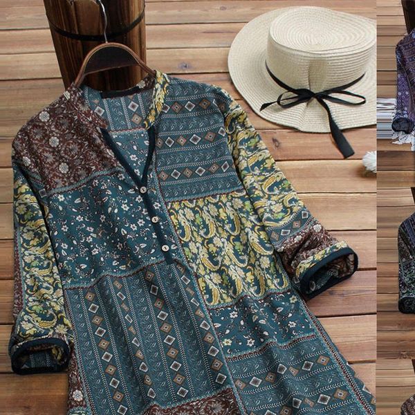 blouse women winter women vintage floral print blouse patchwork long sleeve plus size shirt blouse, White
blouse women winter women vintage floral print blouse patchwork long sleeve plus size shirt blouse, White