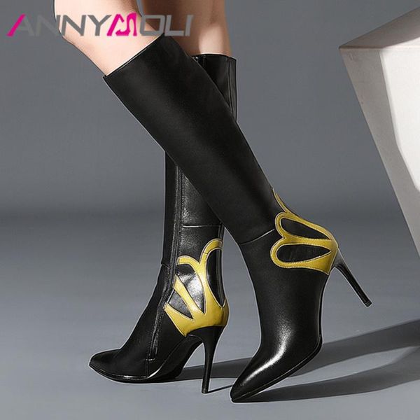 annymoli winter knee high boots женщины природные натуральная кожа тонкие каблуки длинные сапоги молния супер высокой пятки обувь женский ра, Black
annymoli winter knee high boots женщины природные натуральная кожа тонкие каблуки длинные сапоги молния супер высокой пятки обувь женский ра, Black