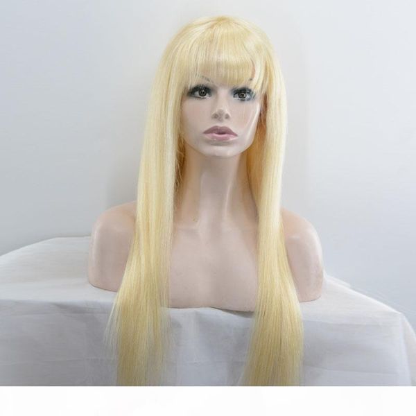 613 blonde lace front wig wig with bangs human hair silky straight brazilian wig swiss lace, Black;brown
613 blonde lace front wig wig with bangs human hair silky straight brazilian wig swiss lace, Black;brown