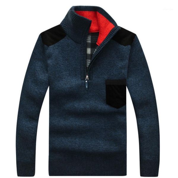 winter men's turtleneck sweater half zip fleece knitted wool pullover long sleeve pocket casual male thick clothing for autumn1, White;black
winter men's turtleneck sweater half zip fleece knitted wool pullover long sleeve pocket casual male thick clothing for autumn1, White;black