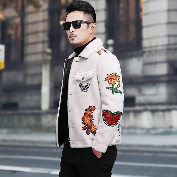 men's leather & faux wool fur short sheep shearing jacket winter fashion luxury coat men overcoat korean erkek mont l18-3411 kj1464, Black
men's leather & faux wool fur short sheep shearing jacket winter fashion luxury coat men overcoat korean erkek mont l18-3411 kj1464, Black