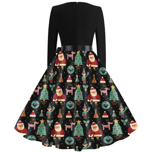 40# elegant big swing vintage christmas dress women winter long sleeve v neck dress plus size s~3xl christmas printed1, Black;gray
40# elegant big swing vintage christmas dress women winter long sleeve v neck dress plus size s~3xl christmas printed1, Black;gray
