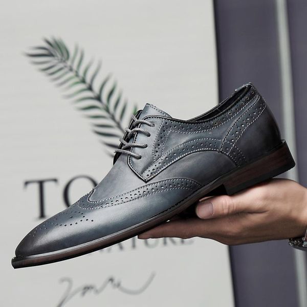 fashion pointed toe men brogue shoes men's lace-up business casual shoes bullock carve men genuine leather plus size 47, Black
fashion pointed toe men brogue shoes men's lace-up business casual shoes bullock carve men genuine leather plus size 47, Black