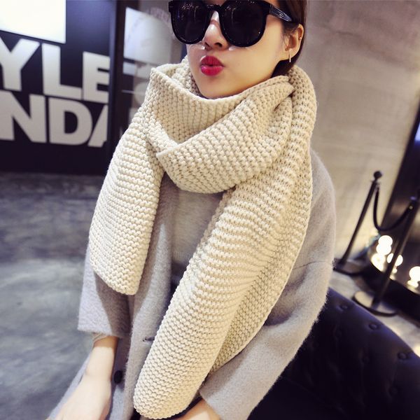 winter women's scarf solid color thick wool knitting long and thick neckband korean version student couple casual versatile man, Blue;gray
winter women's scarf solid color thick wool knitting long and thick neckband korean version student couple casual versatile man, Blue;gray