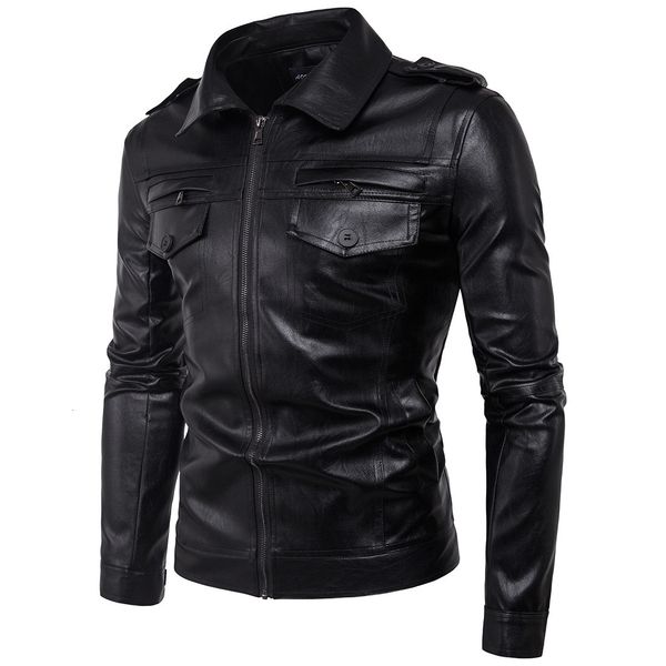 european new locomotive epaulet pocket decoration men's leather jacket, Black;brown
european new locomotive epaulet pocket decoration men's leather jacket, Black;brown