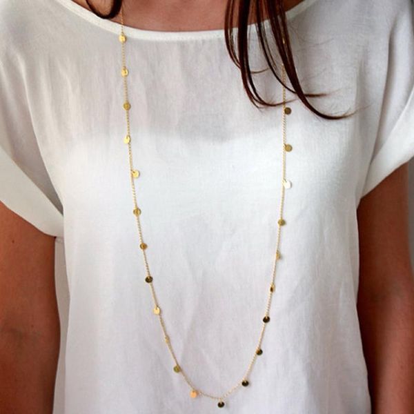 100cm long bohemia trendy women jewelry statement necklace personality long sequins pendant maxi collar chain necklace women, Silver
100cm long bohemia trendy women jewelry statement necklace personality long sequins pendant maxi collar chain necklace women, Silver