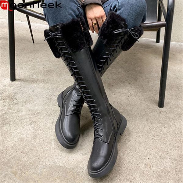 moonmeek 2021 new arrival women boots winter knee high boots low heel round toe keep warm ladies shoes, Black
moonmeek 2021 new arrival women boots winter knee high boots low heel round toe keep warm ladies shoes, Black