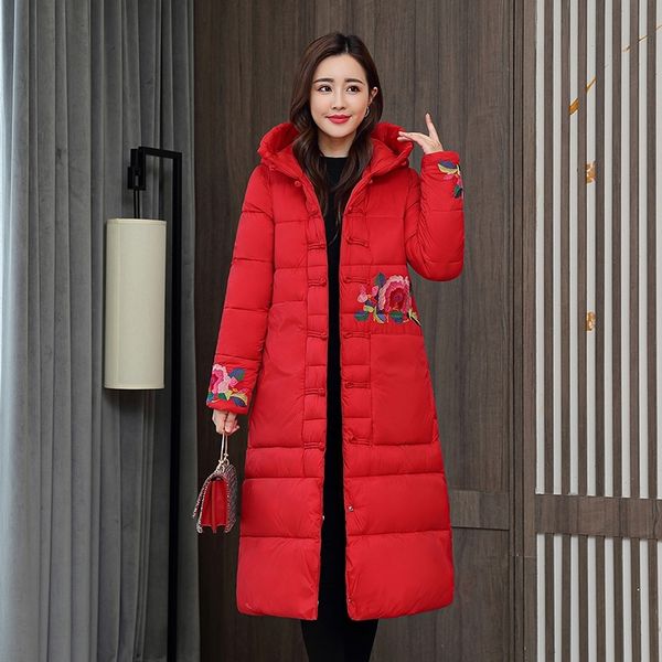 chinese style x-long jacket women floral print loose women's winter coat hooded stand collar single breasted thick parkas female 201031, Black
chinese style x-long jacket women floral print loose women's winter coat hooded stand collar single breasted thick parkas female 201031, Black