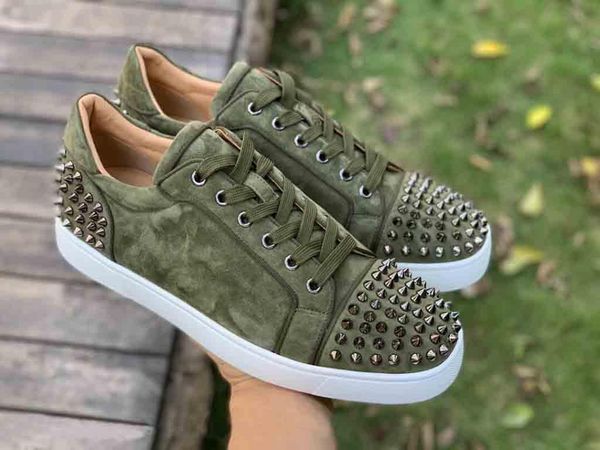 super quality men's shoes red bottom homme sneaker,luxuey--brands shoes red soles army green suede genuine leather high /low /loafers, Black
super quality men's shoes red bottom homme sneaker,luxuey--brands shoes red soles army green suede genuine leather high /low /loafers, Black