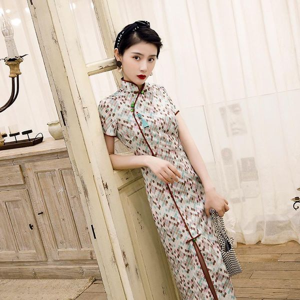 chinese traditional dress women rayon cheongsam short sleeve blossom flower printing slim chinese dress qipao1, Red
chinese traditional dress women rayon cheongsam short sleeve blossom flower printing slim chinese dress qipao1, Red