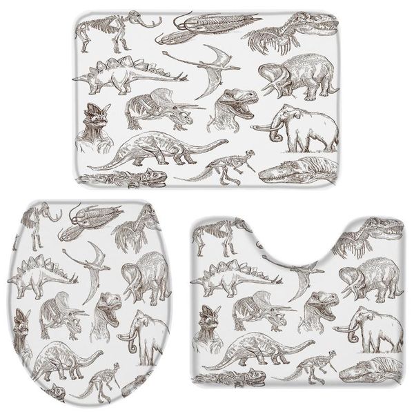 dinosaur cartoon black and white bathroom set toilet cover mat pedestal rug non-slip bathroom accessories set home doormat
dinosaur cartoon black and white bathroom set toilet cover mat pedestal rug non-slip bathroom accessories set home doormat