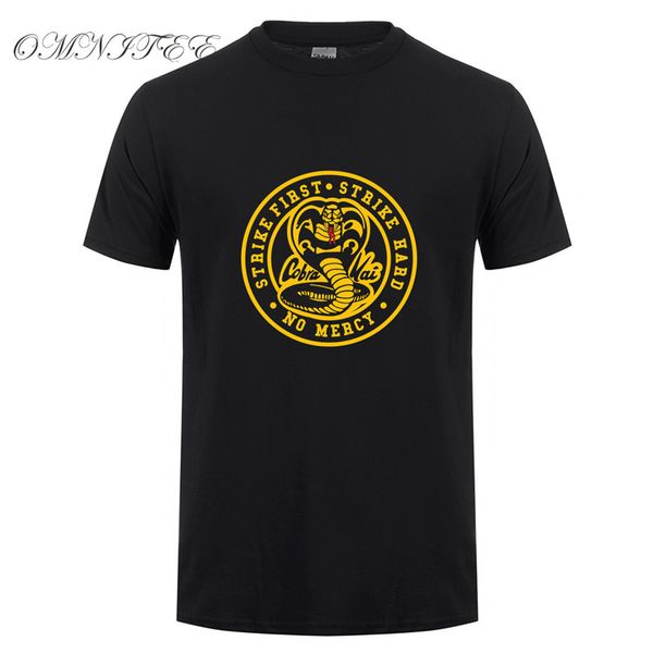 sport karate kid cobra kai t shirt men funny fashion t shirts men short sleeve cotton strike first strike hard no mercy t-shirt oz-105
sport karate kid cobra kai t shirt men funny fashion t shirts men short sleeve cotton strike first strike hard no mercy t-shirt oz-105