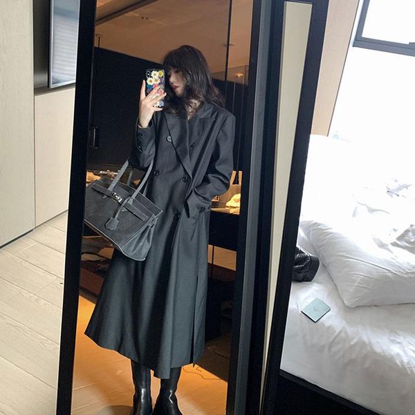 retro suit collar gray long suit female spring and autumn 2021 new korean version net red coat straight coat black, Tan;black
retro suit collar gray long suit female spring and autumn 2021 new korean version net red coat straight coat black, Tan;black