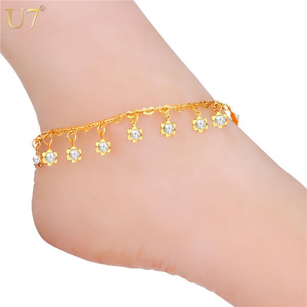 u7 trendy design foot chain foot jewelry gold color flower crystal link chain ankle bracelets for women a322 t200901, Red;blue
u7 trendy design foot chain foot jewelry gold color flower crystal link chain ankle bracelets for women a322 t200901, Red;blue