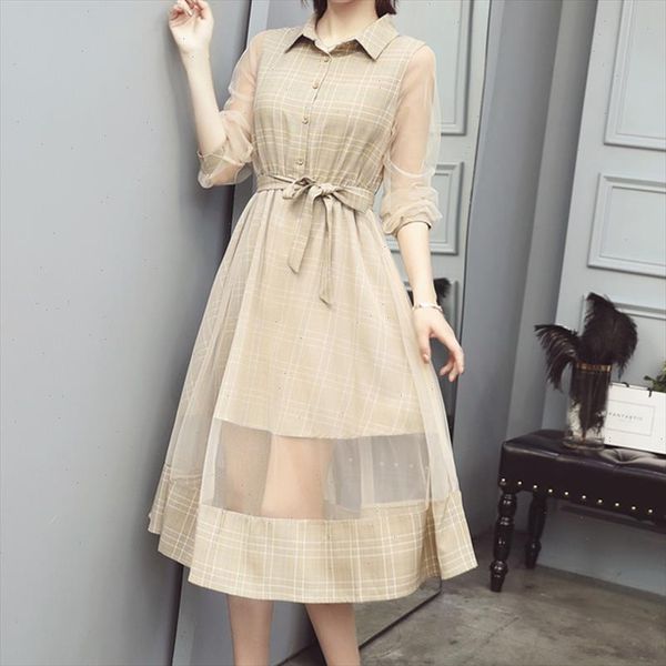 2021 summer new women shirt dress elegant slim bandage plaid dress ladies sweet long mesh beach dress female, Black;gray
2021 summer new women shirt dress elegant slim bandage plaid dress ladies sweet long mesh beach dress female, Black;gray
