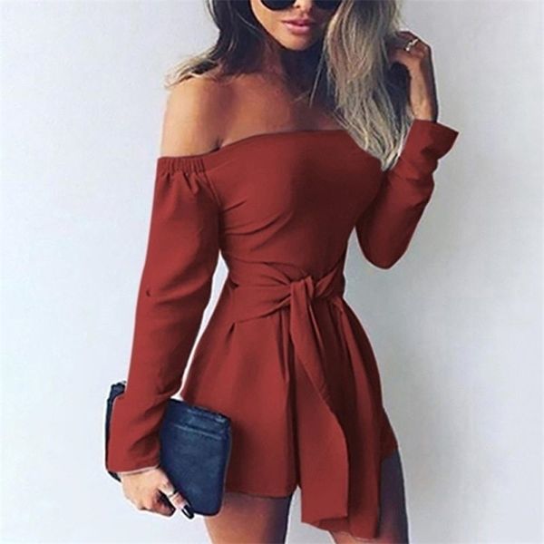 fashion jumpsuit women's playsuit summer fashion solid bandage off shoulder long sleeve easy short jumpsuit #a t200527, Black;white
fashion jumpsuit women's playsuit summer fashion solid bandage off shoulder long sleeve easy short jumpsuit #a t200527, Black;white