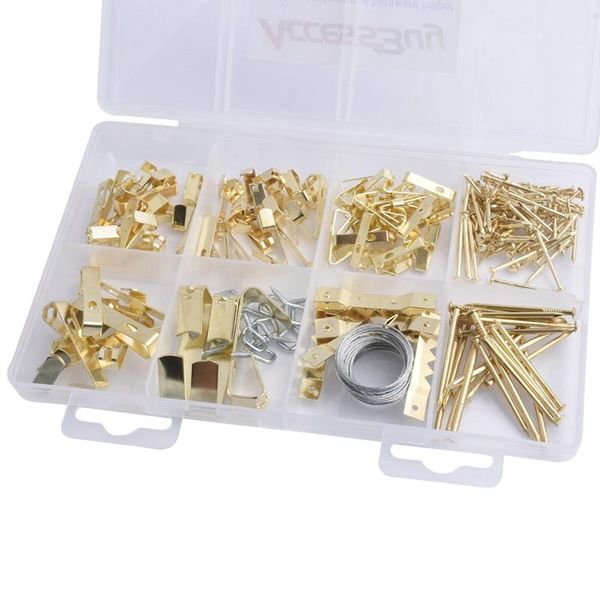 200 pieces golden hanging oil painting mirror picture frame hanger art work p wall hook with screws accessories
200 pieces golden hanging oil painting mirror picture frame hanger art work p wall hook with screws accessories