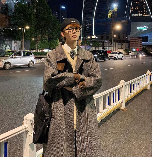 men's coat 2020 autumn new slim solid color herringbone pattern long sleeve coat casual personality youth men's wear, Tan;black
men's coat 2020 autumn new slim solid color herringbone pattern long sleeve coat casual personality youth men's wear, Tan;black