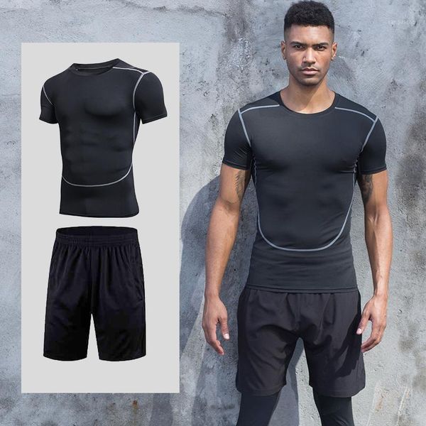 running sets two-piece set men's sports suit compression sportswear gym fitness workout tights basketball equipment men1, Black;blue
running sets two-piece set men's sports suit compression sportswear gym fitness workout tights basketball equipment men1, Black;blue