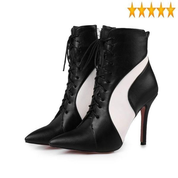 stage super womens high heel show stilettos patchwork lace up zip ankle boots pu leather pointed toe zapatos mujer ladies shoes1, Black
stage super womens high heel show stilettos patchwork lace up zip ankle boots pu leather pointed toe zapatos mujer ladies shoes1, Black