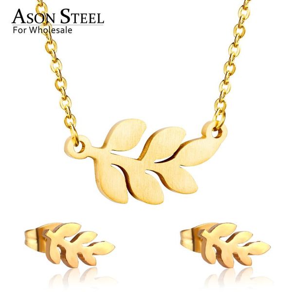 asonsteel gold color bridal свадебный лист ювелирные изделия для женщин 2021 316l ожерелье из нержавеющей стали подвеска небольшой серьги, Silver 
asonsteel gold color bridal свадебный лист ювелирные изделия для женщин 2021 316l ожерелье из нержавеющей стали подвеска небольшой серьги, Silver