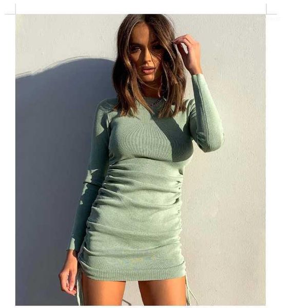 2020 fall/winter solid color multicolor mini dress women drawstring round neck long sleeve retro bodycon party club dress1, Black;gray
2020 fall/winter solid color multicolor mini dress women drawstring round neck long sleeve retro bodycon party club dress1, Black;gray