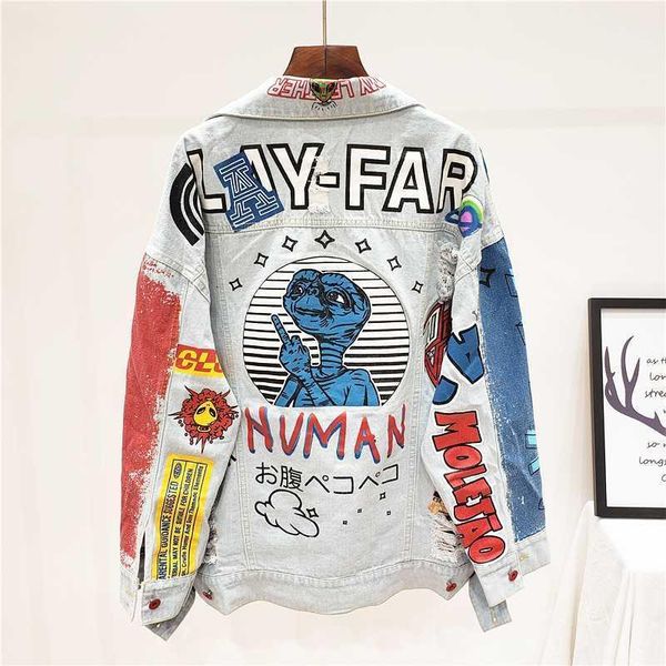2020 autumn fashion extraterrestrial print denim jacket women letter graffiti hip hop jeans jacket loose denim coat women g3681, Black;brown
2020 autumn fashion extraterrestrial print denim jacket women letter graffiti hip hop jeans jacket loose denim coat women g3681, Black;brown