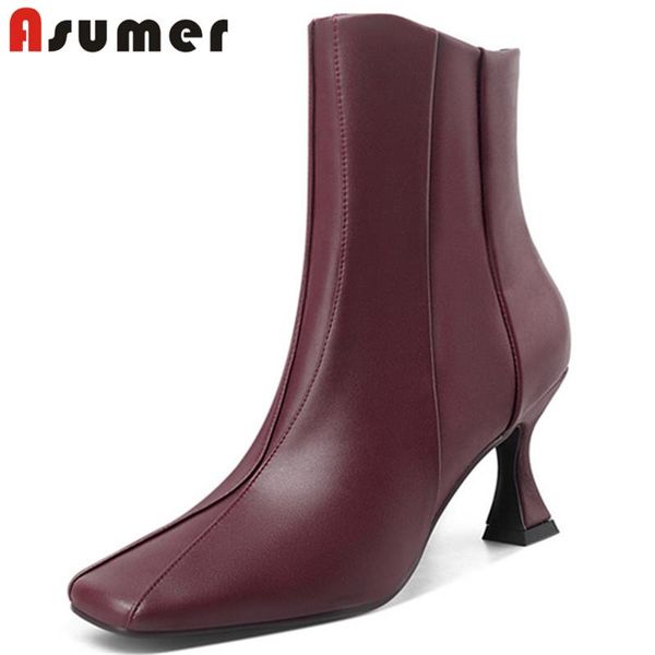 asumer 2020 dress party shoes women ankle boots solid colors square toe zip thin high heels ladies autumn winter boots, Black
asumer 2020 dress party shoes women ankle boots solid colors square toe zip thin high heels ladies autumn winter boots, Black